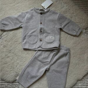 Zara 9-12 months Gray Baby Outfit Set